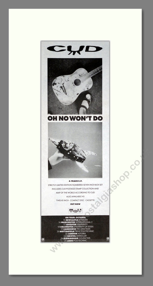 CUD - Oh No Won't Do. Vintage Advert 1991 (ref AD201480)
