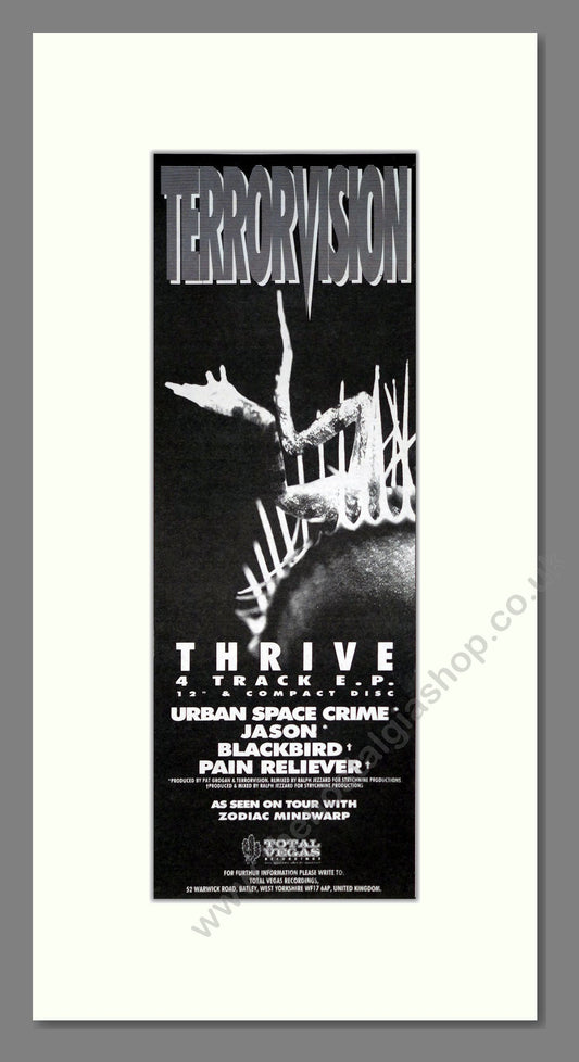 Terrorvision - Thrive. Vintage Advert 1992 (ref AD201482)