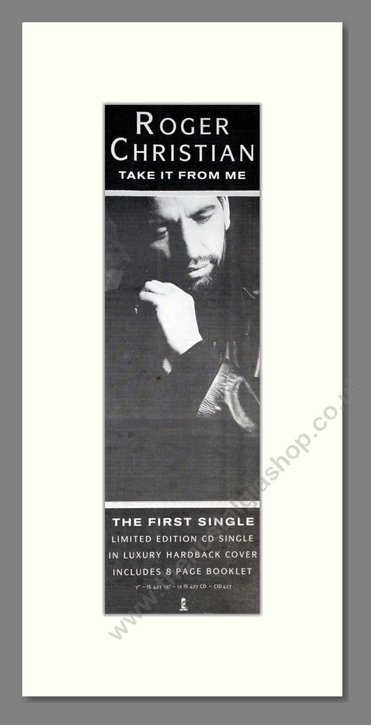 Roger Christian - Take It from Me. Vintage Advert 1989 (ref AD201489)