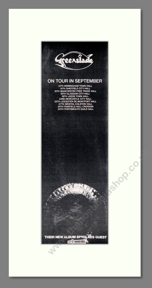 Greenslade - UK Tour. Vintage Advert 1974 (ref AD201494)
