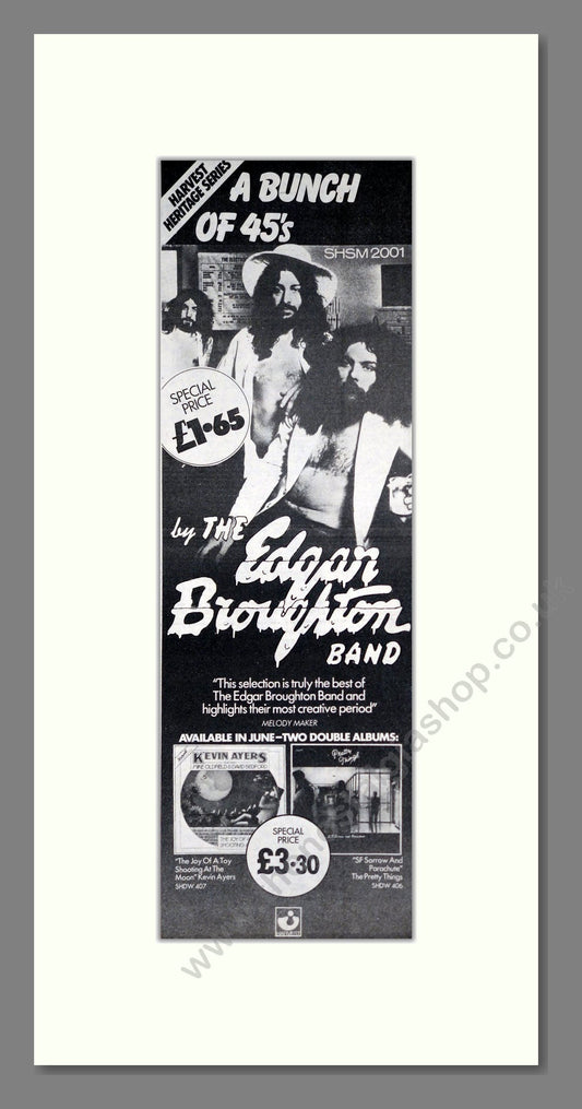 Edgar Broughton Band (The) - A Bunch Of 45s. Vintage Advert 1975 (ref AD201496)