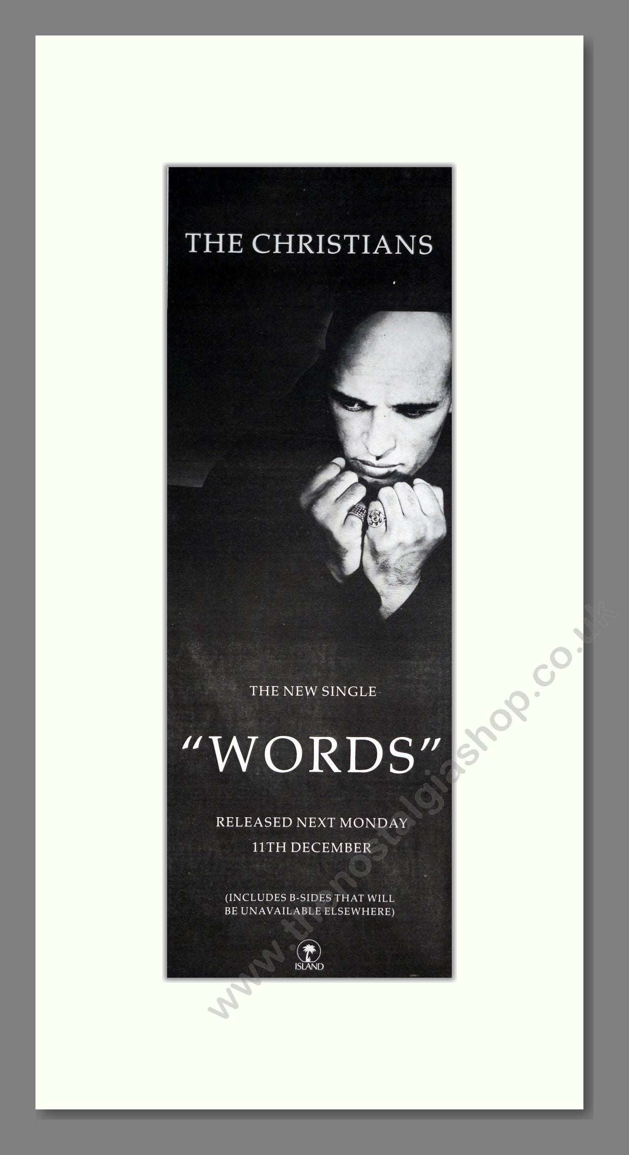 Christians (The) - Words. Vintage Advert 1989 (ref AD201505)