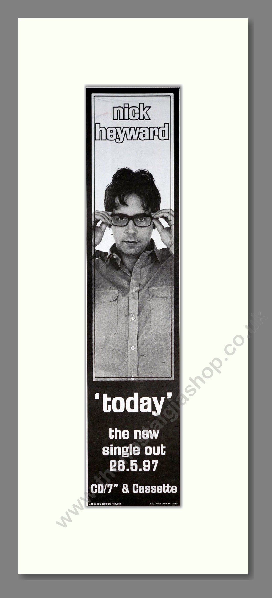 Nick Hayward - Today. Vintage Advert 1997 (ref AD201510)