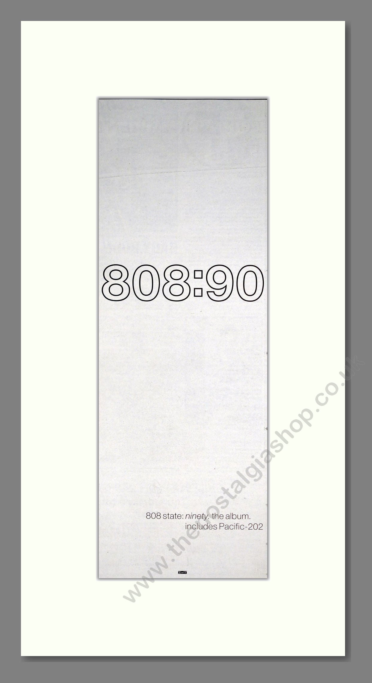 808 State - 90. Vintage Advert 1989 (ref AD201512)