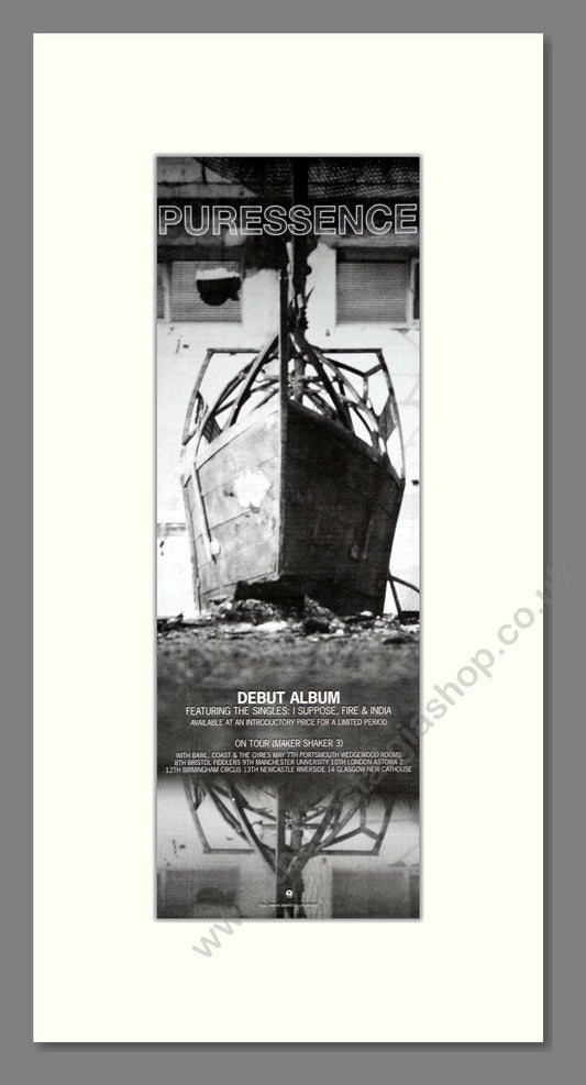Puressence - Debut Album. Vintage Advert 1996 (ref AD201527)
