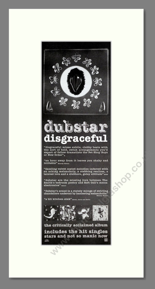Dubstar - Disgraceful. Vintage Advert 1996 (ref AD201529)