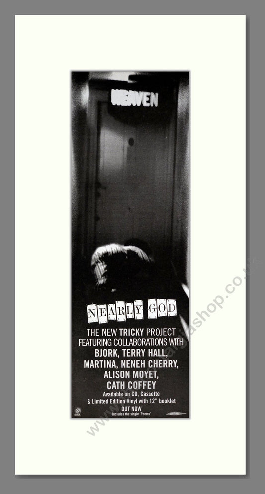 Tricky - Nearly God. Vintage Advert 1996 (ref AD201530)