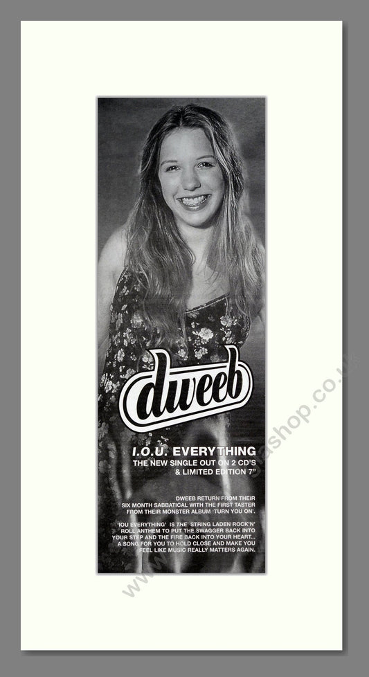 Dweeb - IOU Everything. Vintage Advert 1997 (ref AD201533)