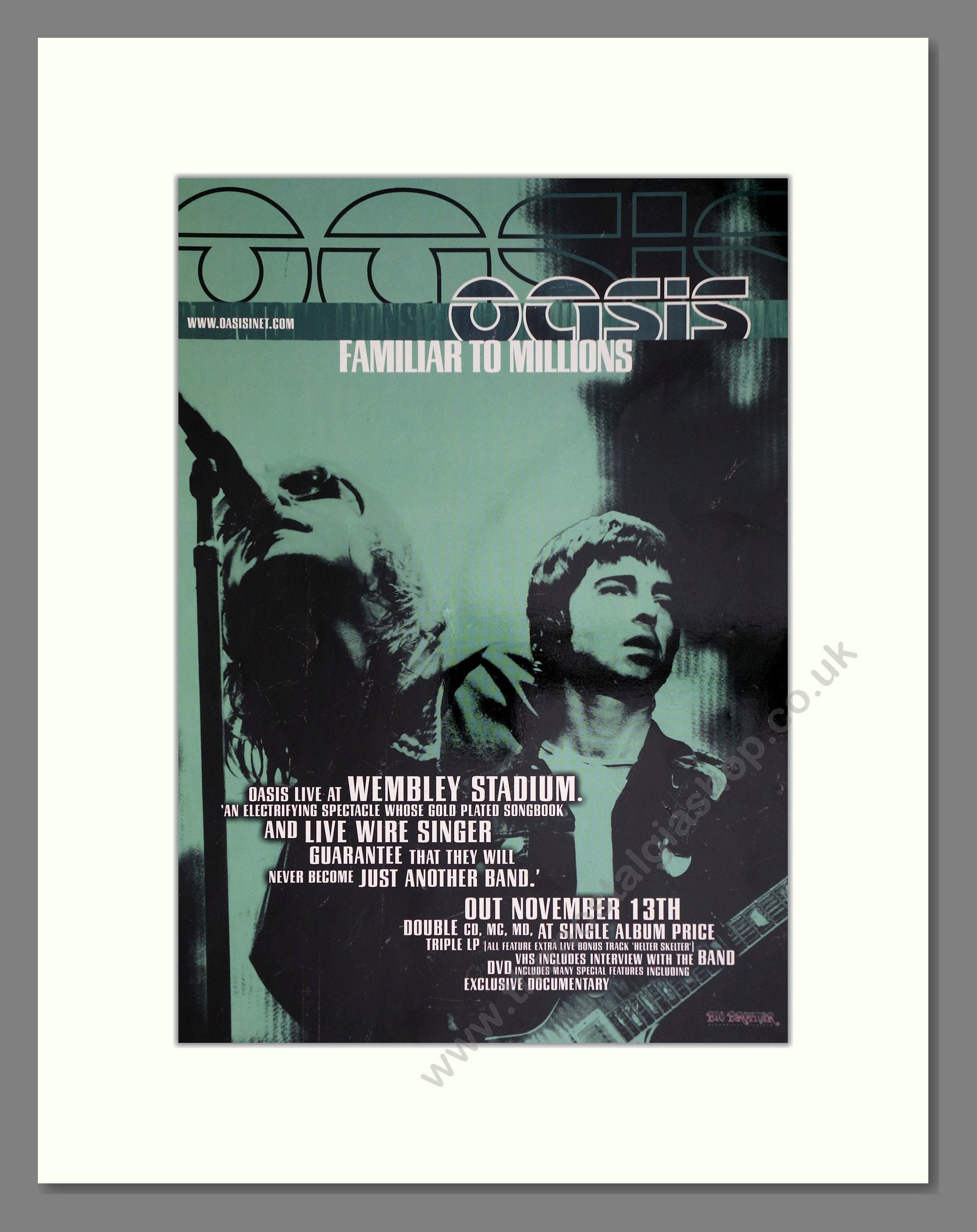 Oasis - Familiar To Millions. Vintage Advert 2000 (ref AD63673)