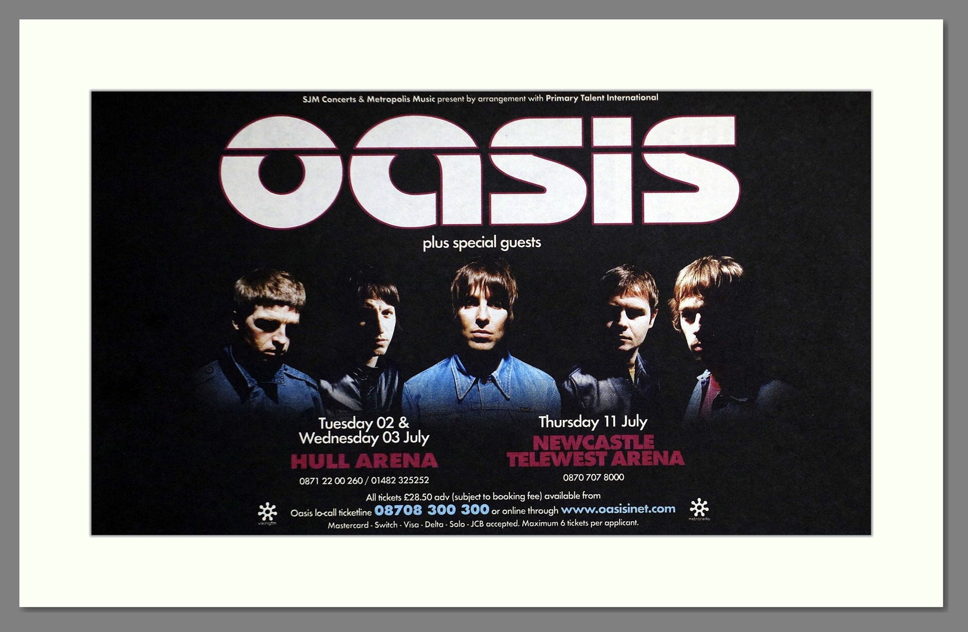 Oasis - UK Tour. Vintage Advert 2002 (ref AD63676)