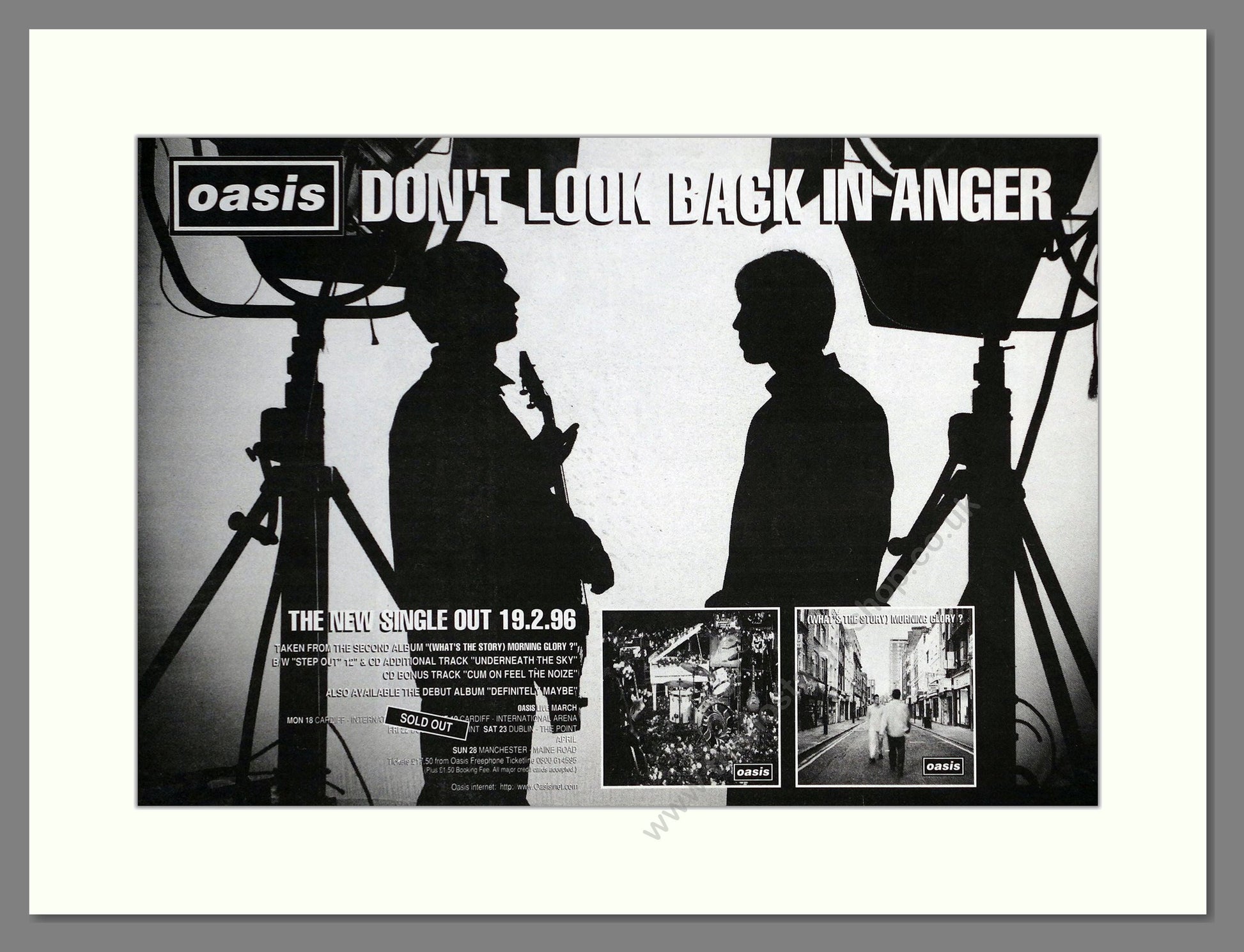 Oasis - Don't Look Back In Anger. Vintage Advert 1996 (ref AD63677)