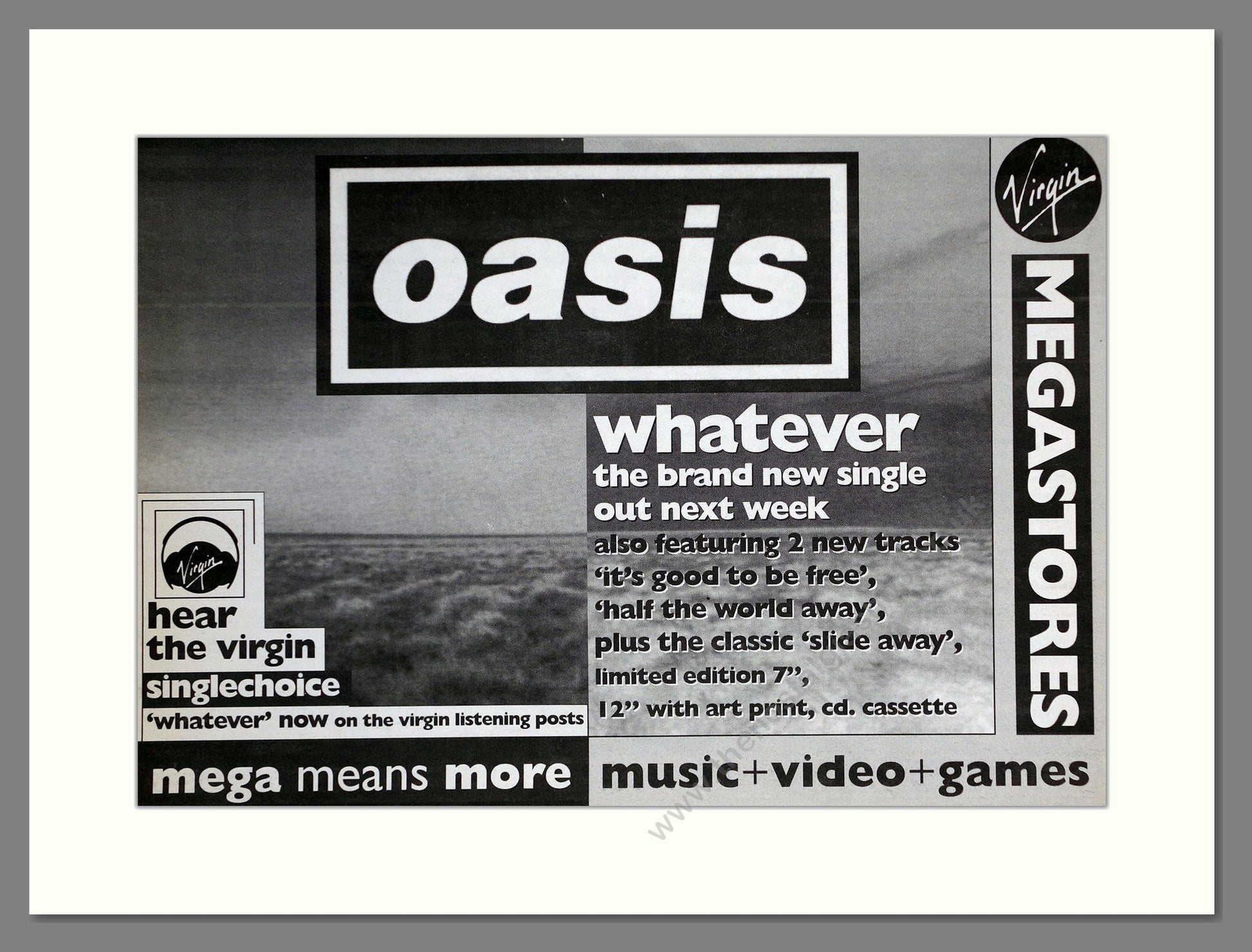 Oasis - Whatever. Vintage Advert 1994 (ref AD63678)
