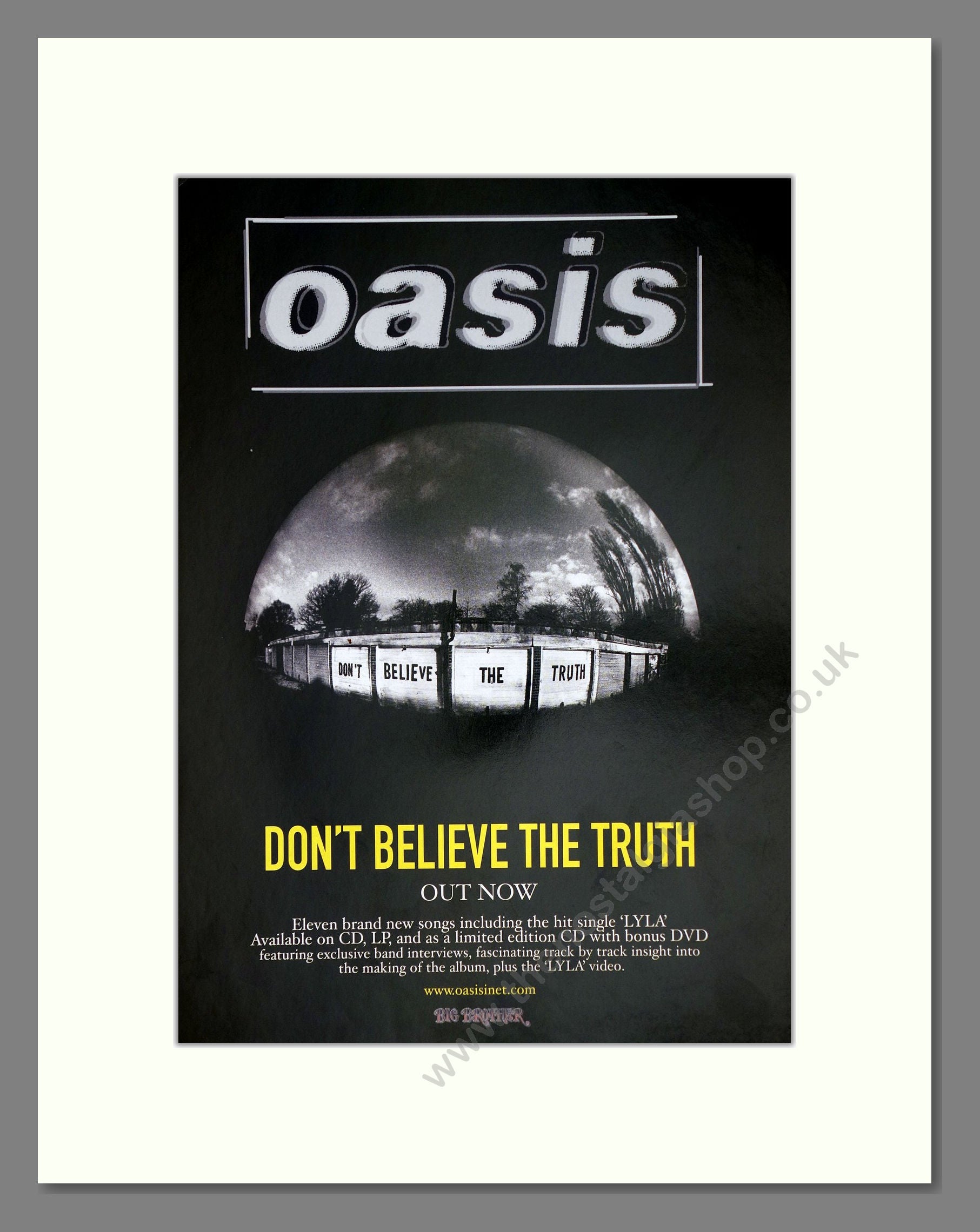 Oasis - Don't Believe The Truth. Vintage Advert 2005 (ref AD63679)