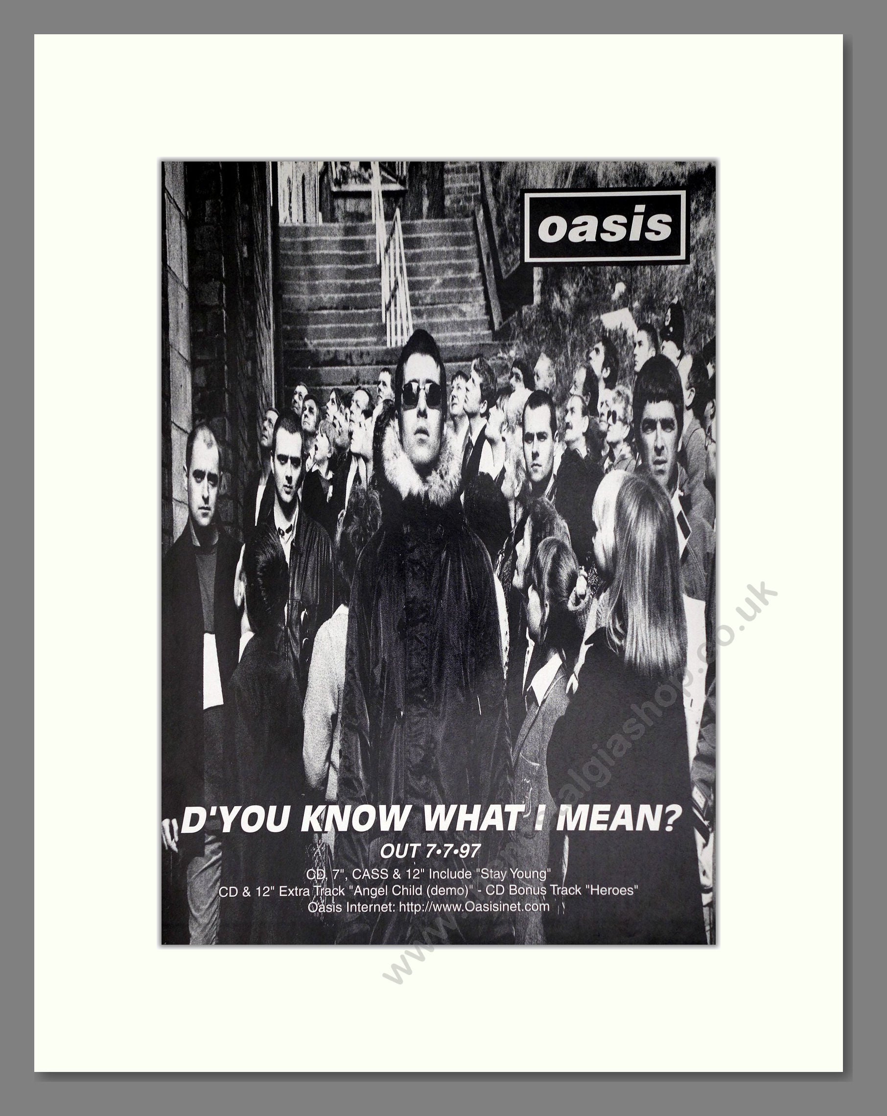 Oasis - D'You Know What I Mean?. Vintage Advert 1997 (ref AD63687)
