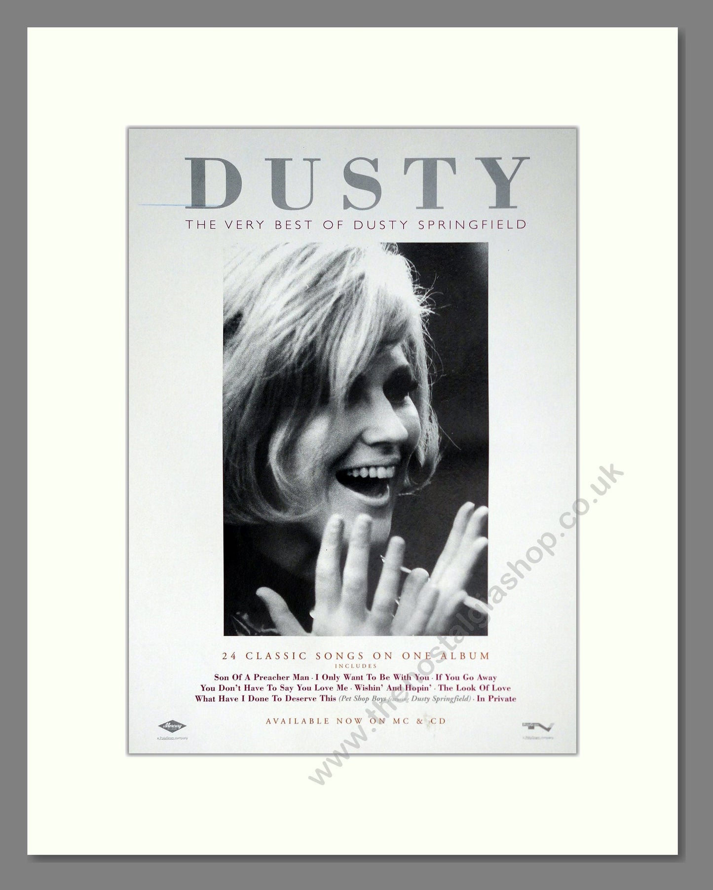 Dusty Springfield - Best Of. Vintage Advert 1998 (ref AD63708)