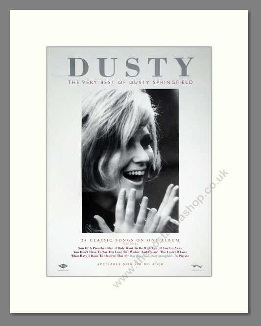 Dusty Springfield - Best Of. Vintage Advert 1998 (ref AD63708)