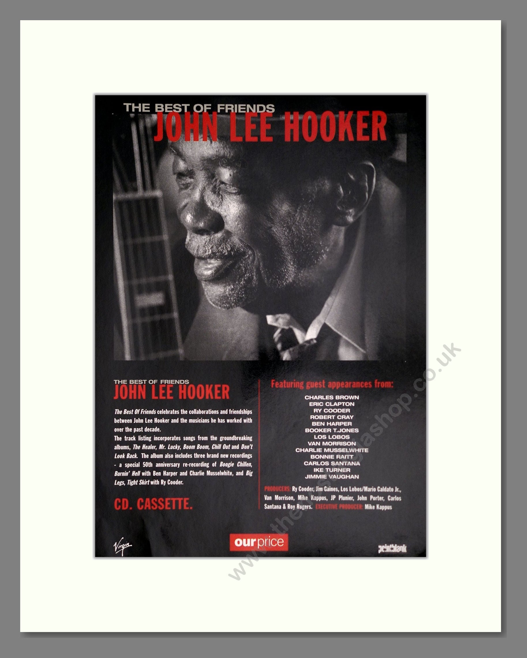 John Lee Hooker - The Best Of Friends. Vintage Advert 1998 (ref AD63709)