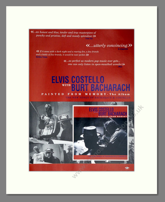 Elvis Costello / Burt Bacharach - Painted From Memory. Vintage Advert 1998 (ref AD63711)