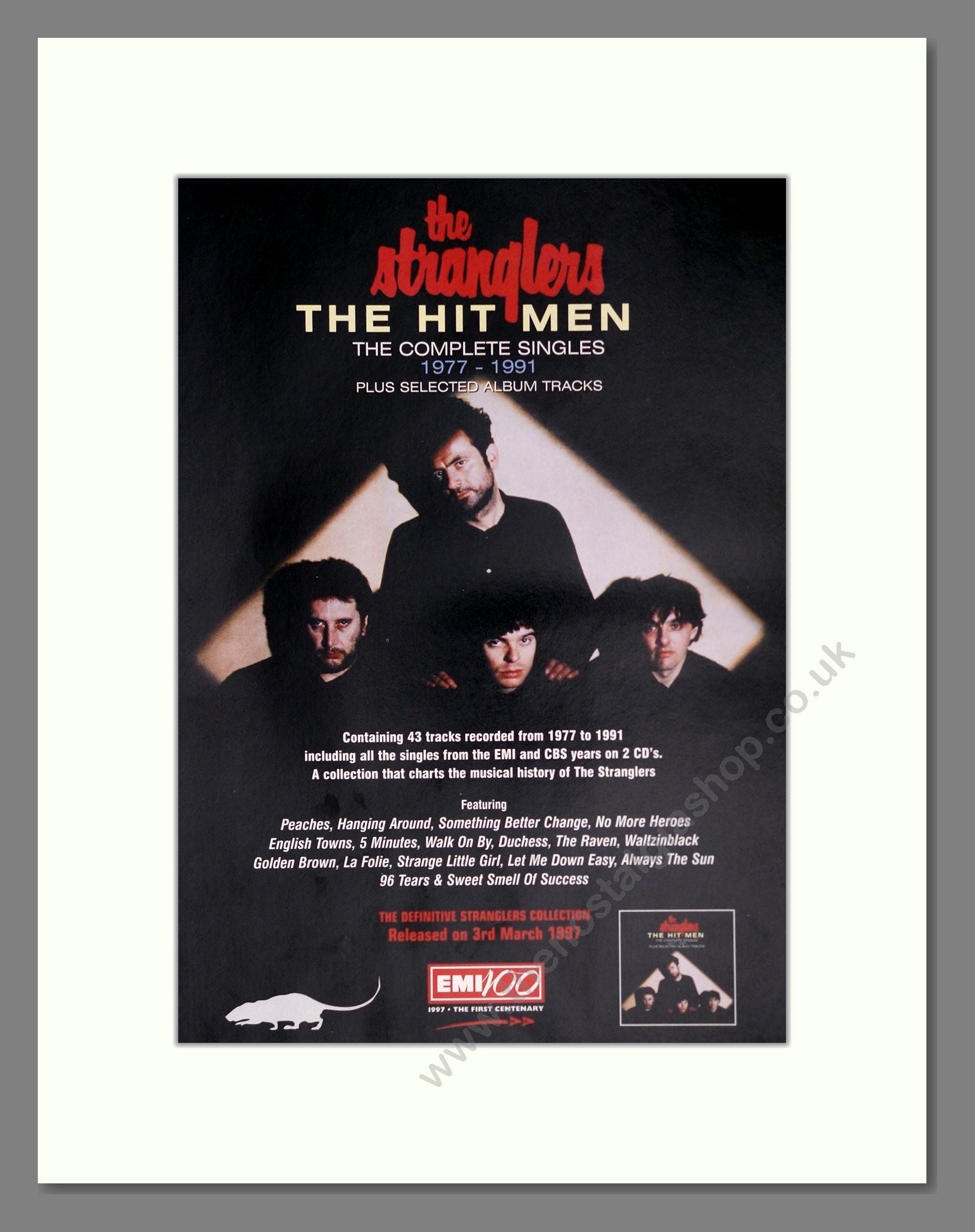 Stranglers (The) - The Hit Men (Singles). Vintage Advert 1997 (ref AD63712)