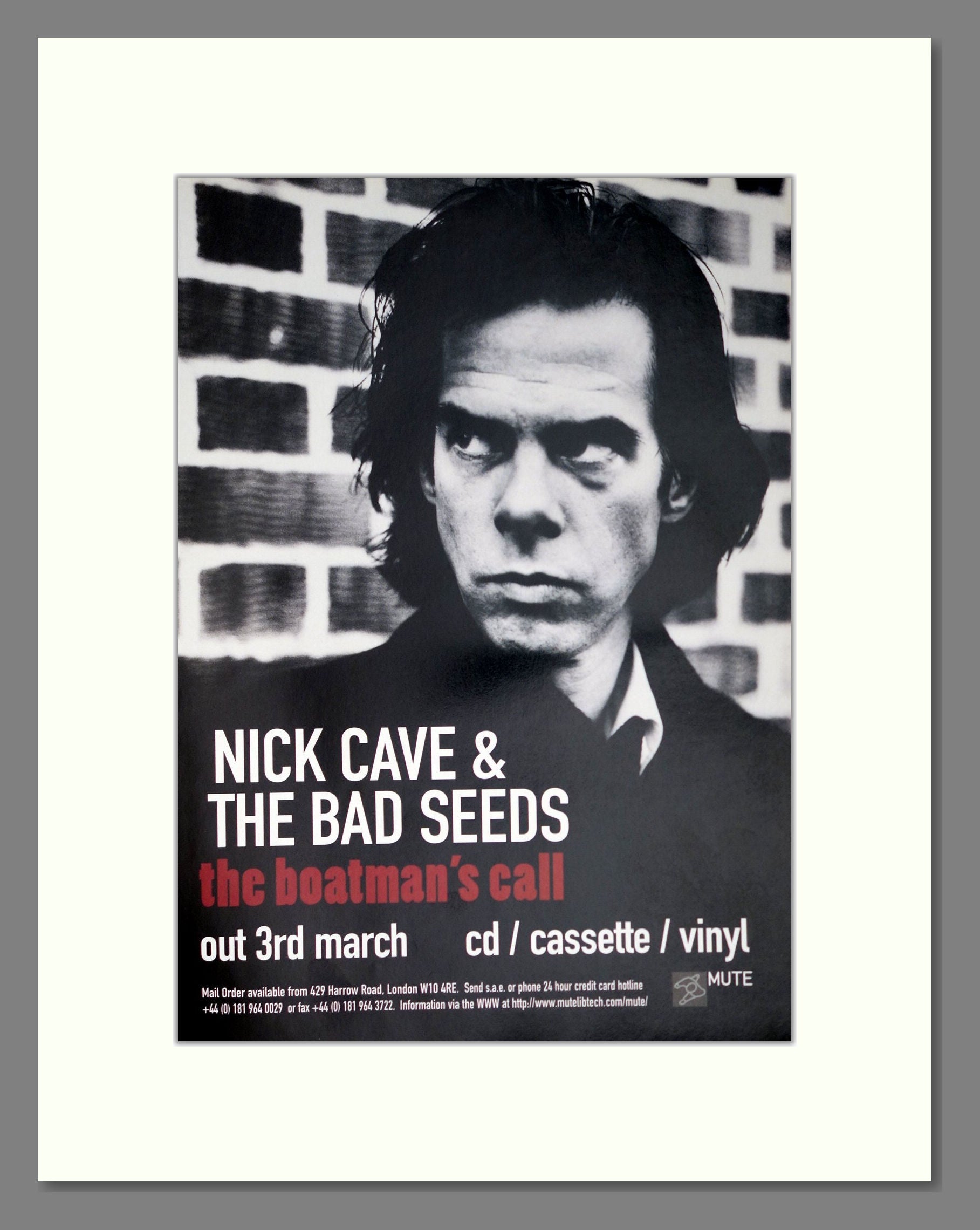 Nick Cave And The Bad Seeds - The Boatman's Call. Vintage Advert 1997 (ref AD63714)