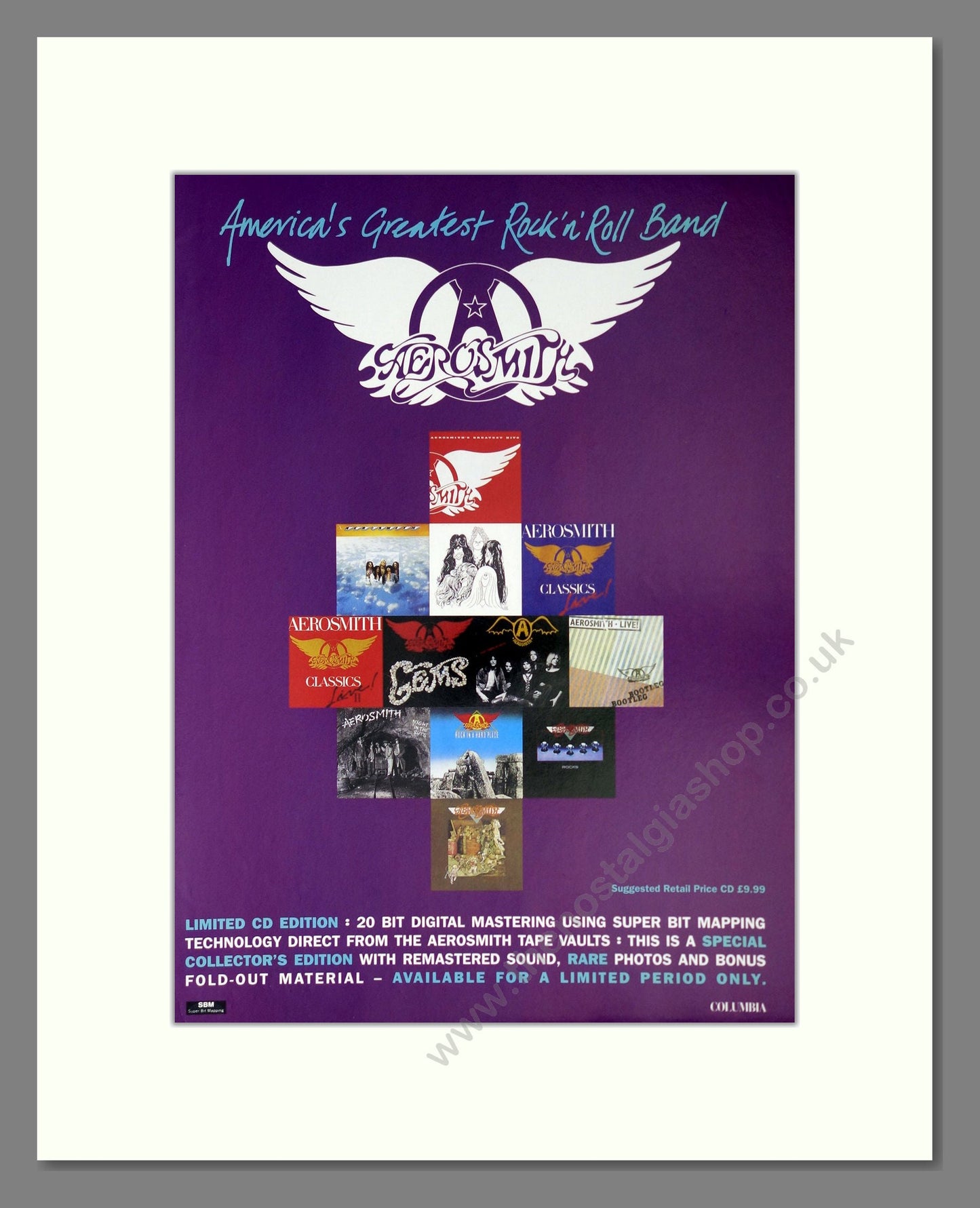 Aerosmith - Various Albums. Vintage Advert 1994 (ref AD63727)