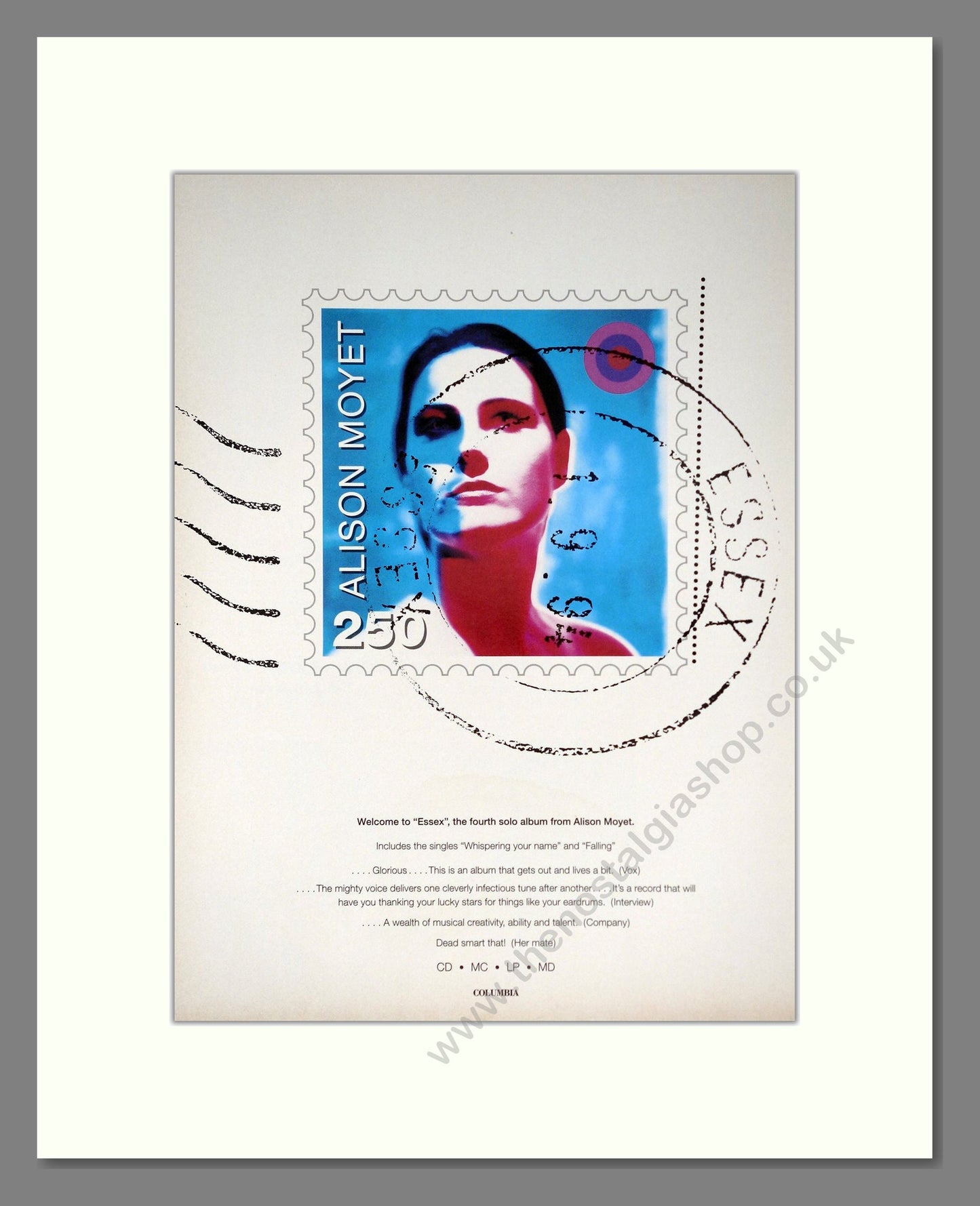 Alison Moyet - Essex. Vintage Advert 1994 (ref AD63738)