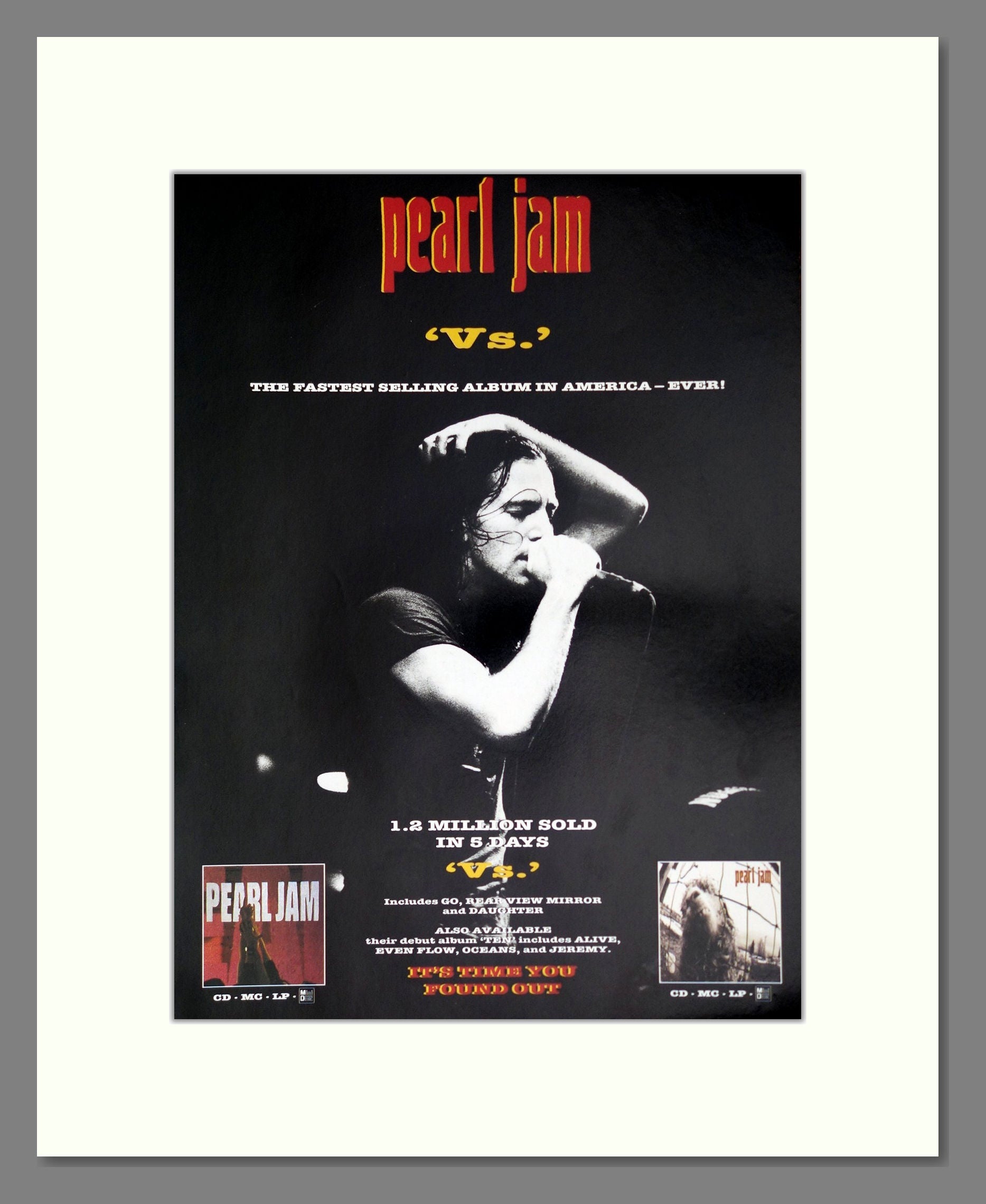 Pearl Jam - Vs. Vintage Advert 1994 (ref AD63753)