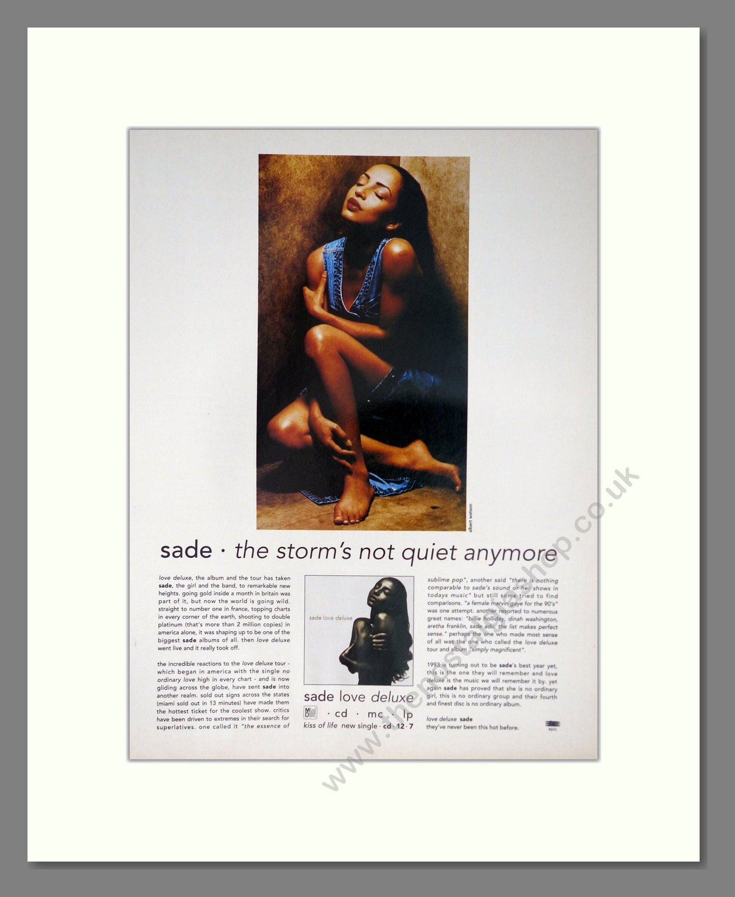 Sade - The Storm's Not Quiet Anymore. Vintage Advert 1993 (ref AD63754)