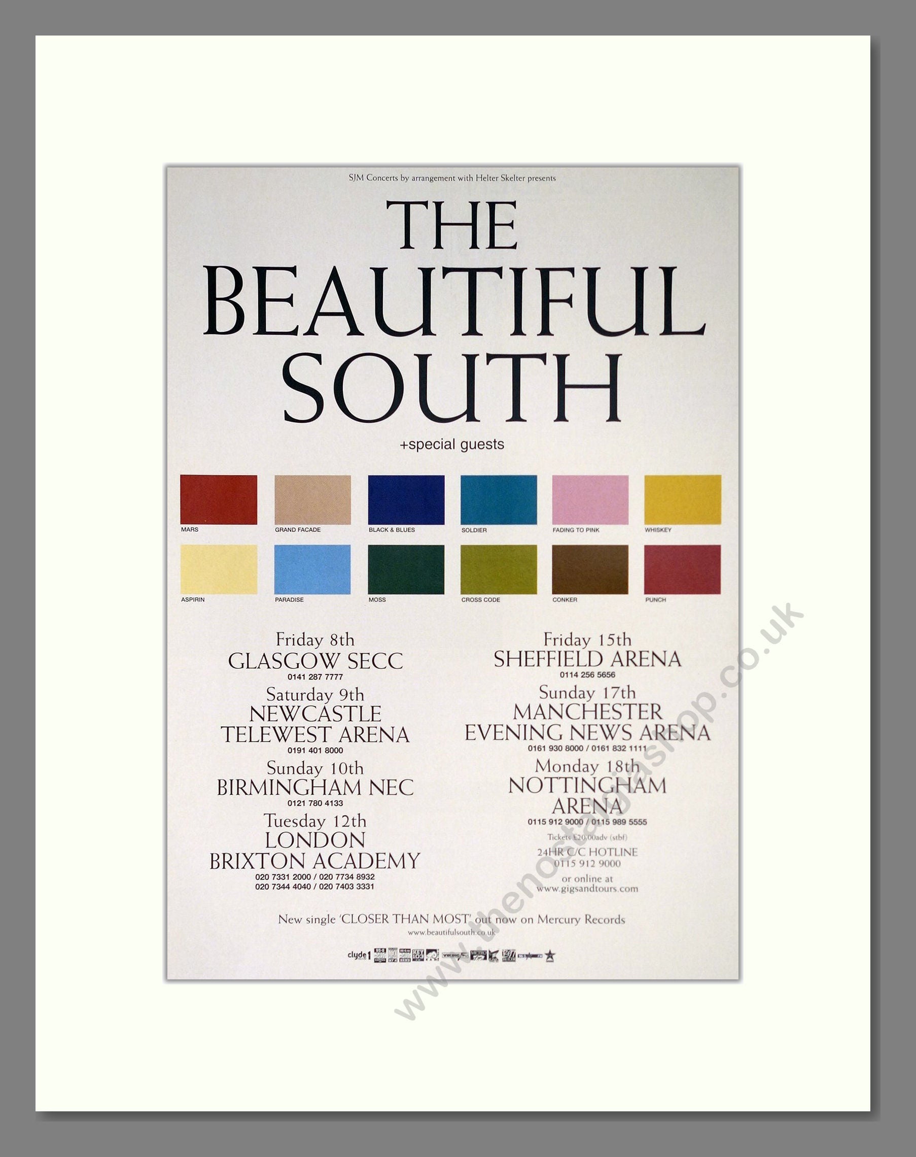 Beautiful South (The) - UK Tour. Vintage Advert 2000 (ref AD63770)