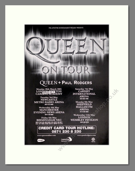 Queen With Paul Rodgers - UK Tour. Vintage Advert 1995 (ref AD63776)