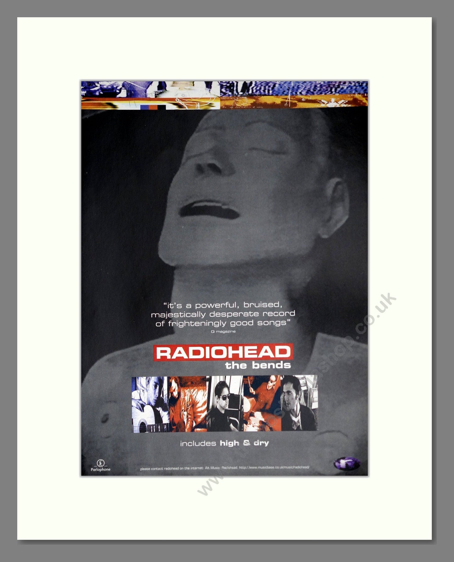 Radiohead - The Bends. Vintage Advert 1995 (ref AD63780)