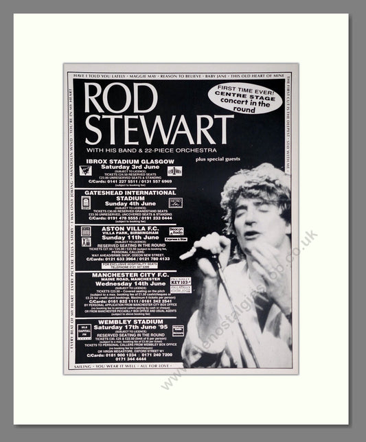 Rod Stewart - UK Tour. Vintage Advert 1995 (ref AD63782)
