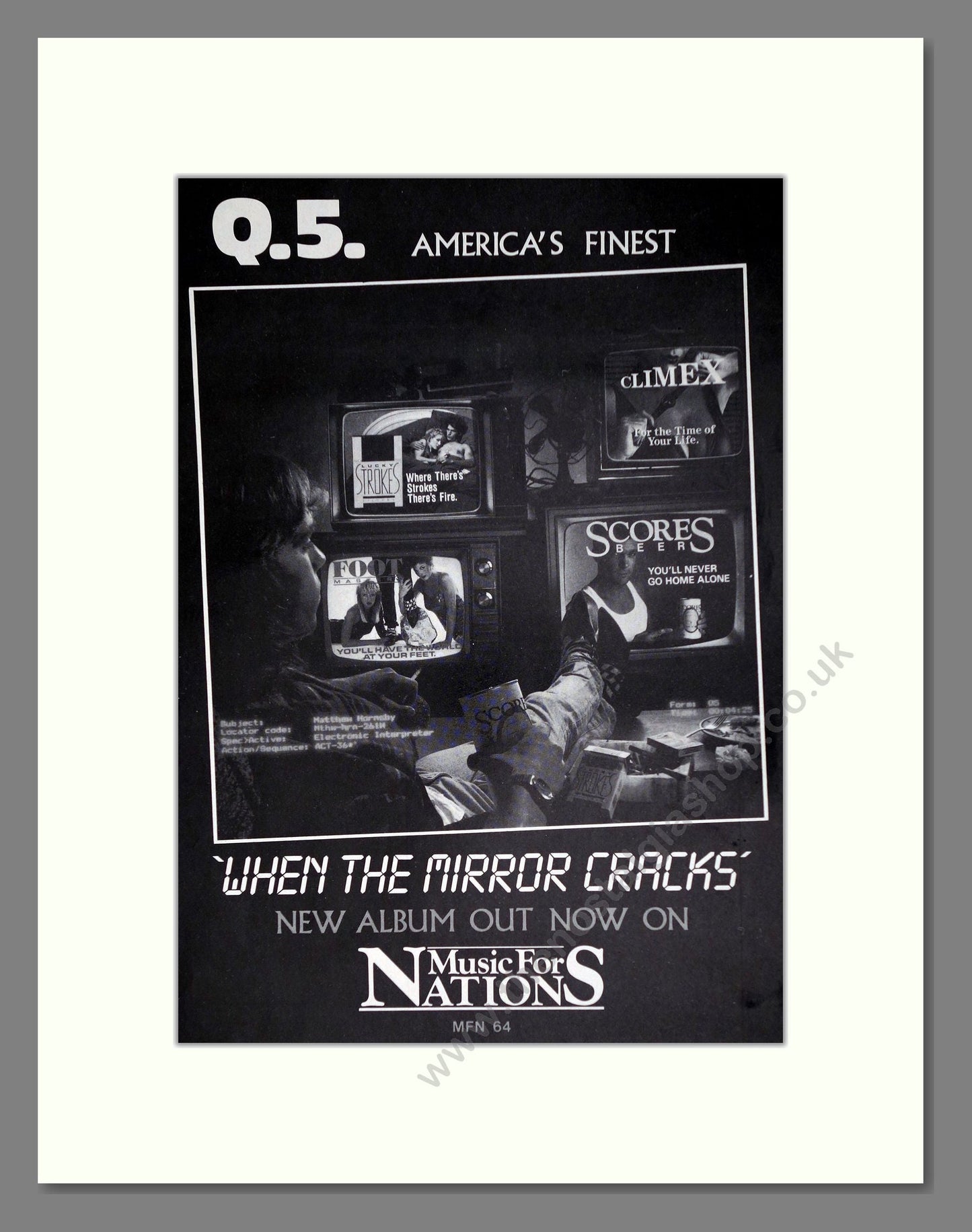 Q5 - When The Mirror Cracks. Vintage Advert 1986 (ref AD63789)