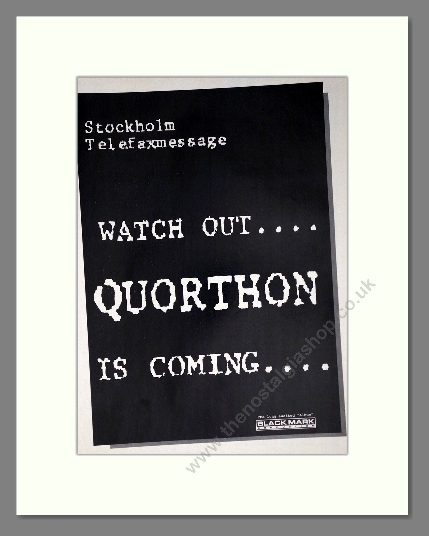 Quorthon - New Album. Vintage Advert 1994 (ref AD63791)