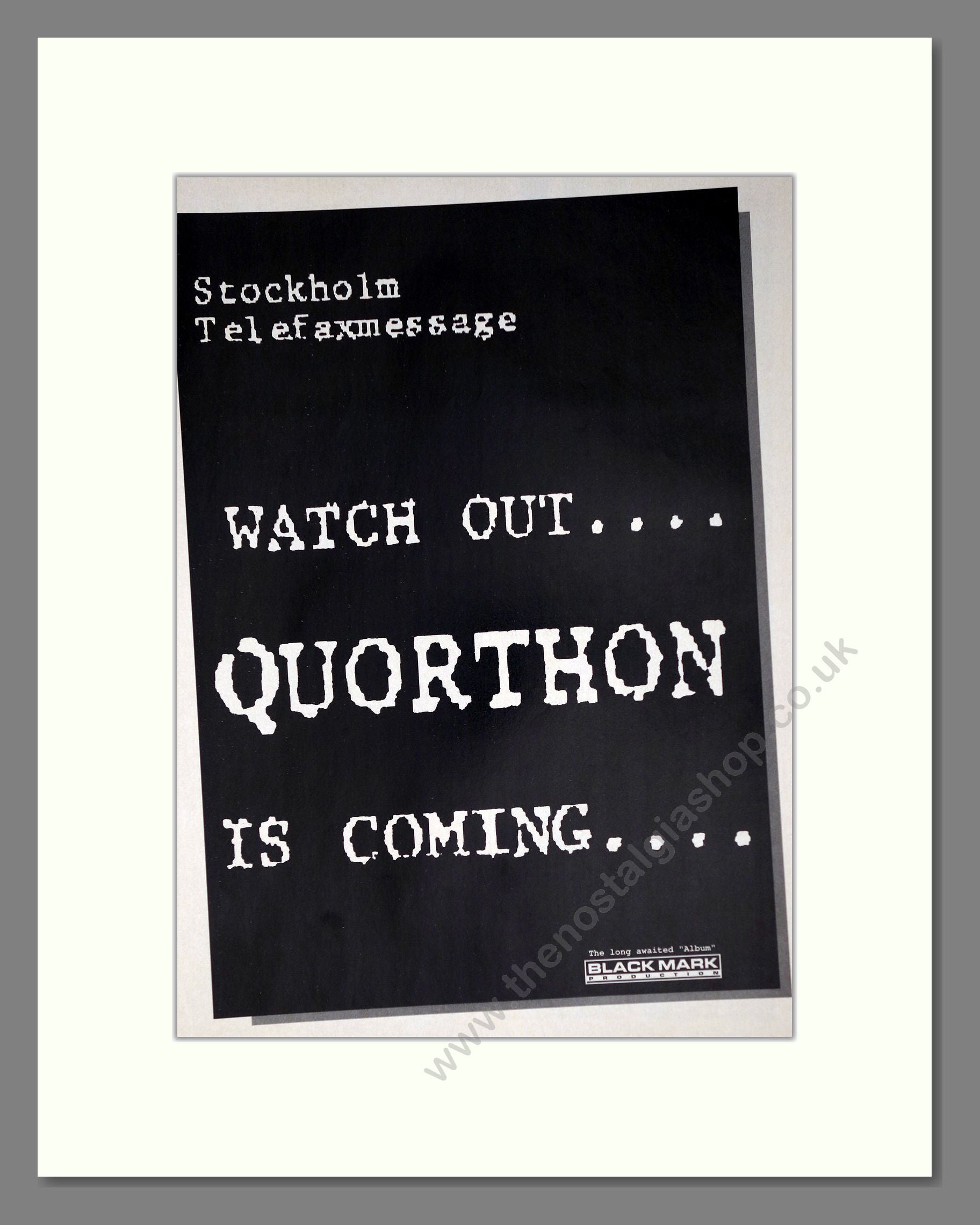 Quorthon - New Album. Vintage Advert 1994 (ref AD63791)