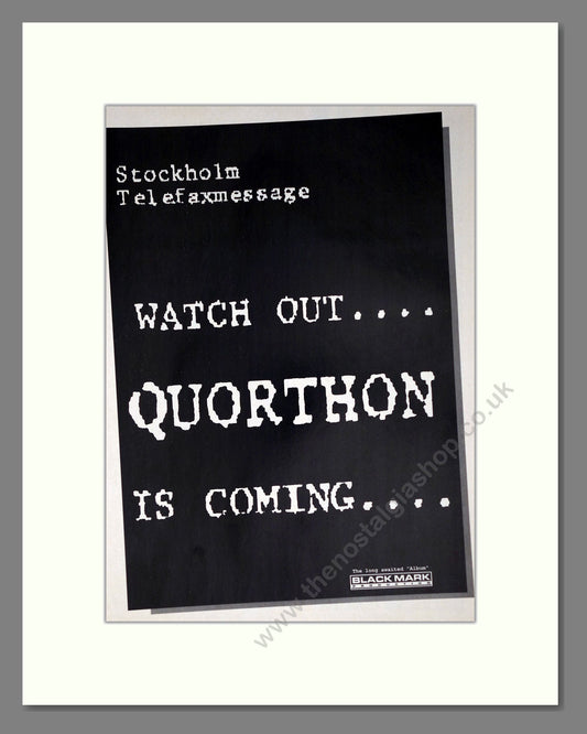 Quorthon - New Album. Vintage Advert 1994 (ref AD63791)