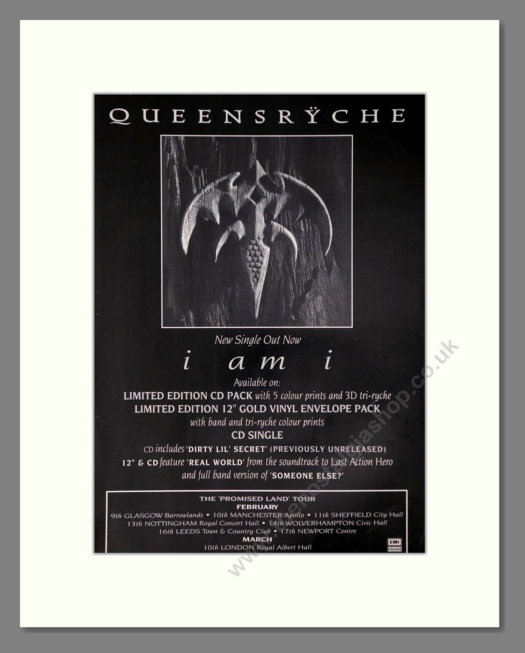 Queensryche - I Am I. Vintage Advert 1994 (ref AD63792)