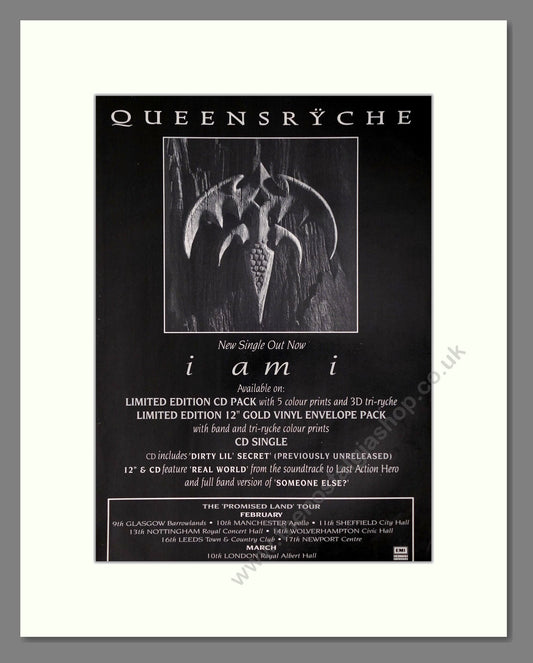 Queensryche - I Am I. Vintage Advert 1994 (ref AD63792)