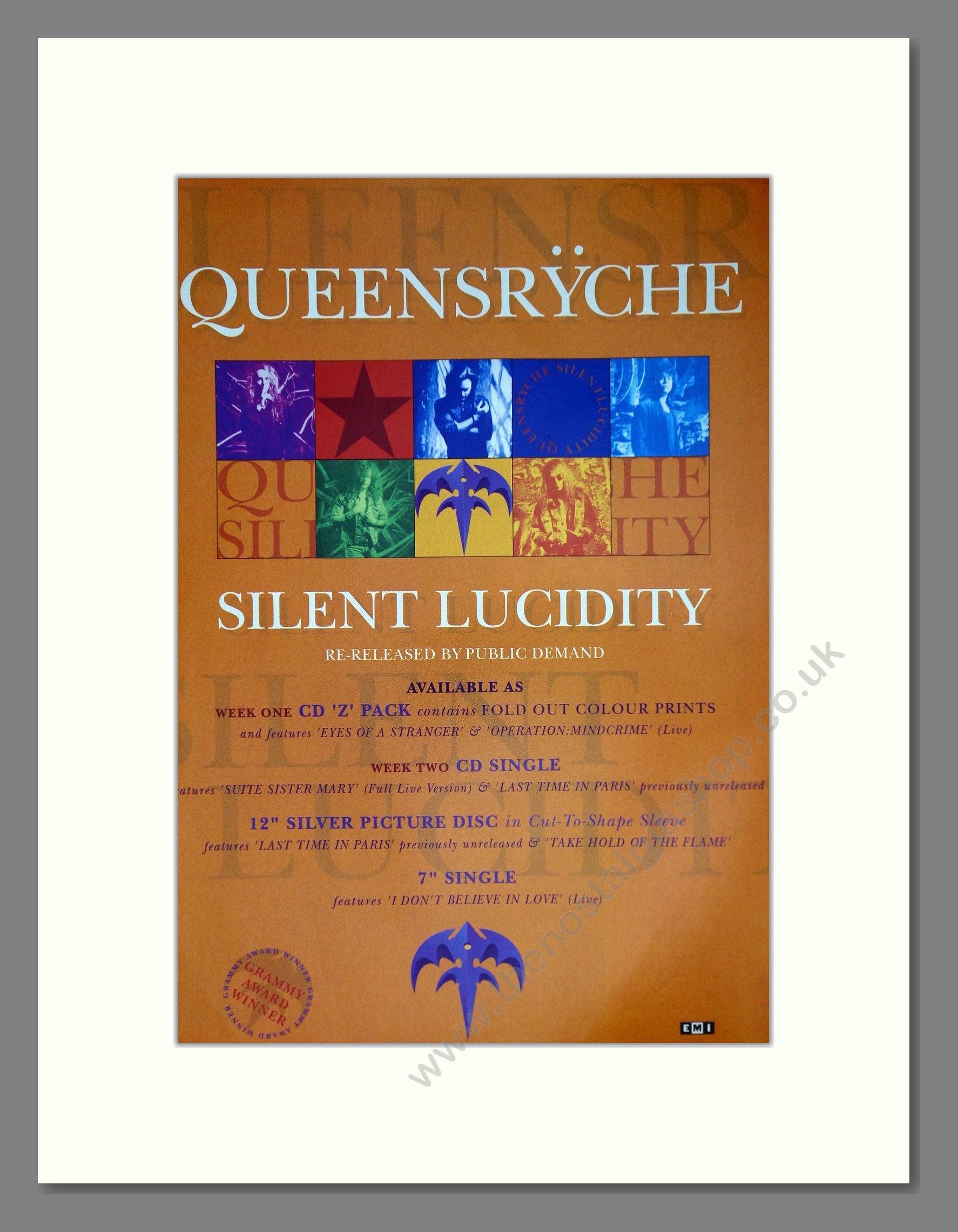 Queensryche - Silent Lucidity. Vintage Advert 1992 (ref AD63794)