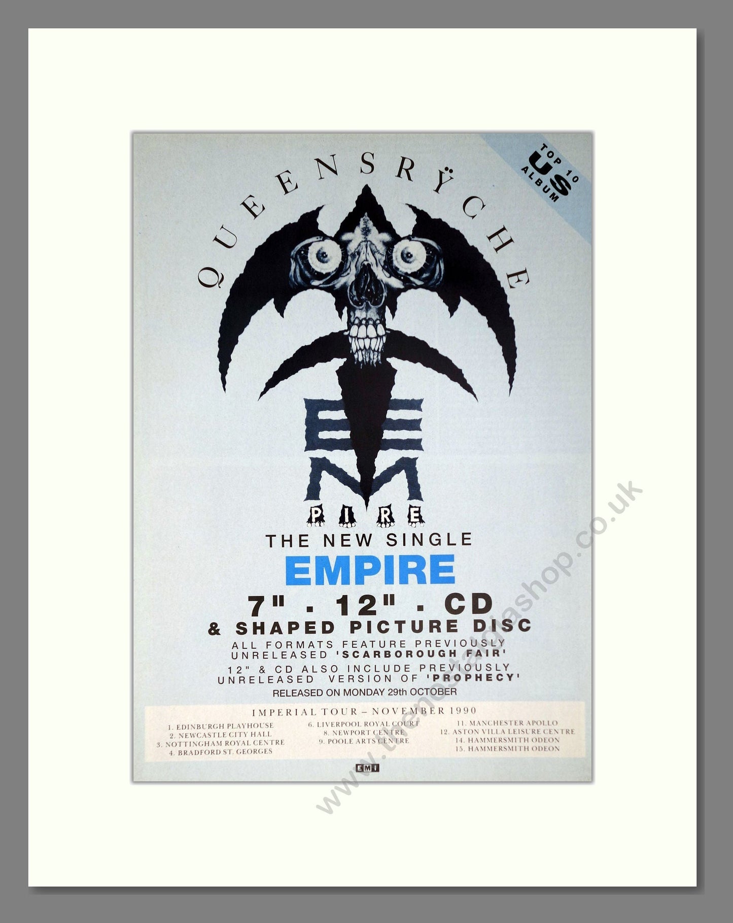 Queensryche - Empire. Vintage Advert 1990 (ref AD63798)