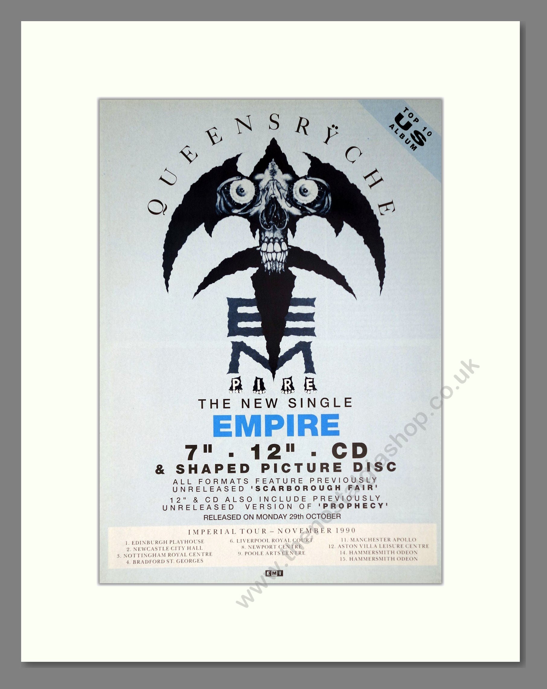 Queensryche - Empire. Vintage Advert 1990 (ref AD63798)