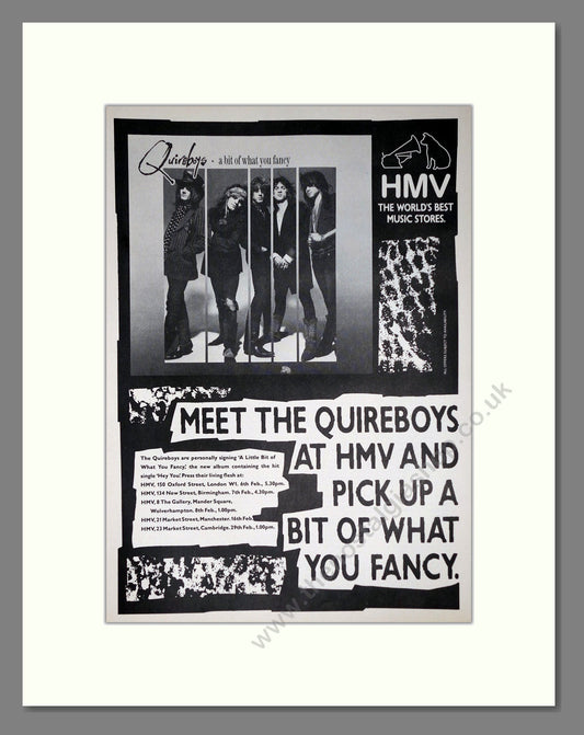 Quireboys - A Bit Of What You Fancy. Vintage Advert 1990 (ref AD63800)