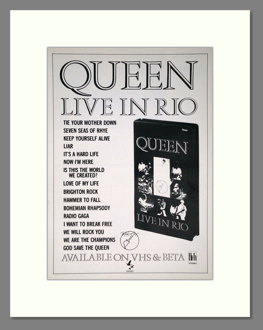 Queen - Live In Rio. Vintage Advert 1985 (ref AD63809)
