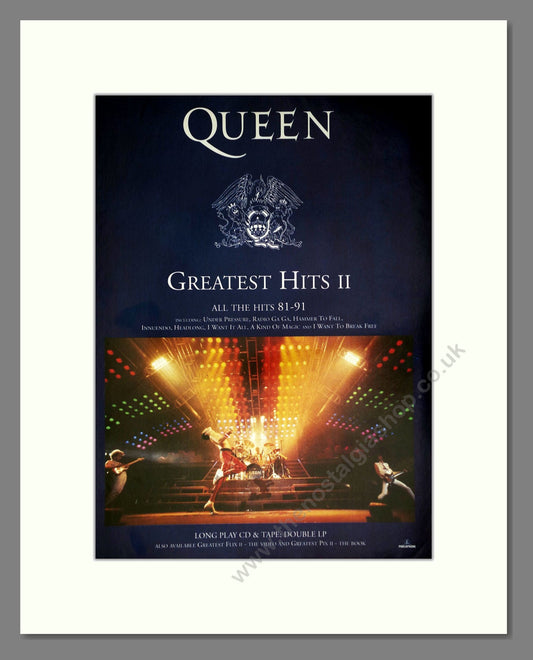 Queen - Greatest Hits II. Vintage Advert 1991 (ref AD63814)
