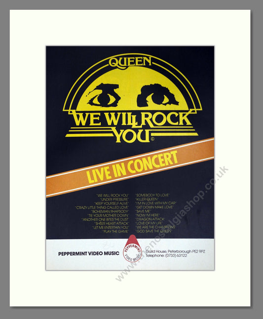 Queen - We Will Rock You Live. Vintage Advert 1984 (ref AD63815)