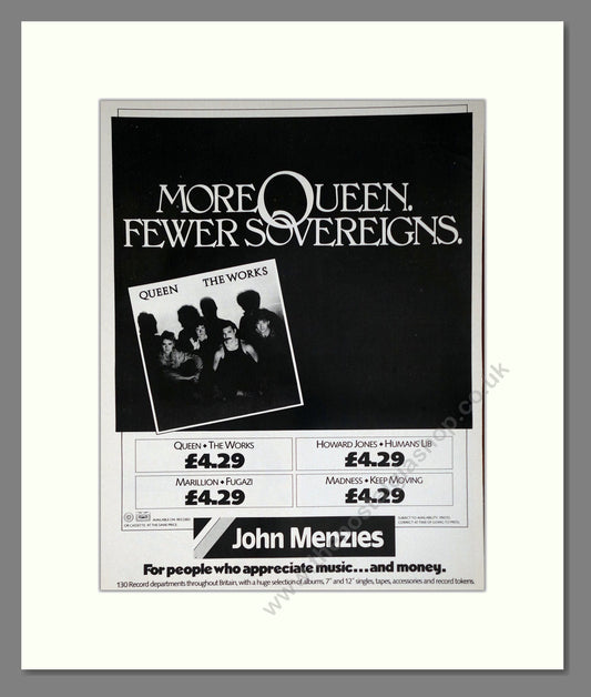 Queen - The Works. Vintage Advert 1984 (ref AD63816)