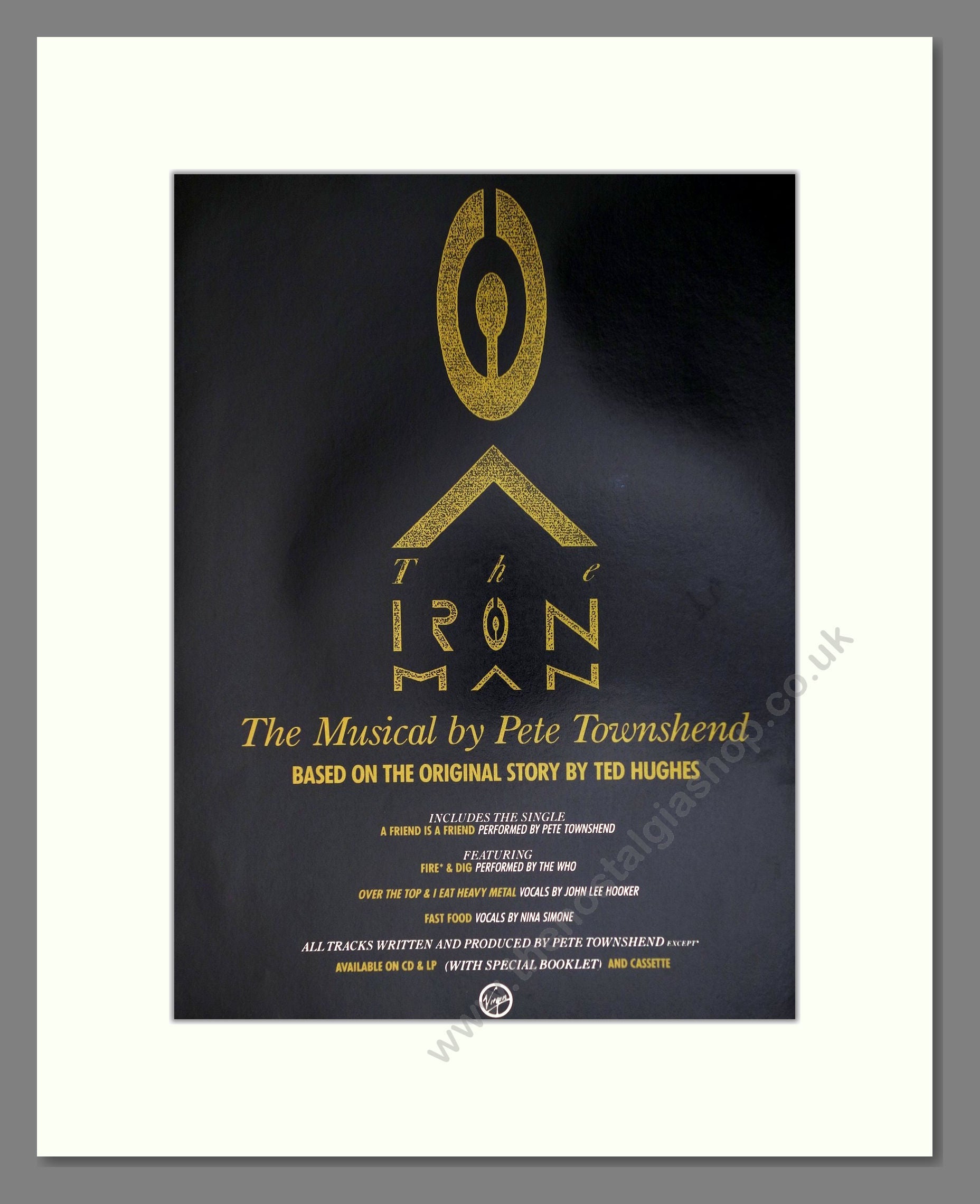 Pete Townsend - The Iron Man. Vintage Advert 1989 (ref AD63828)