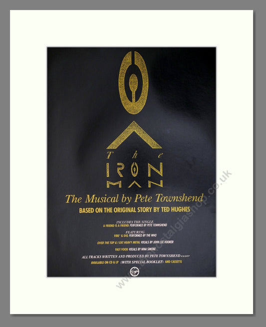 Pete Townsend - The Iron Man. Vintage Advert 1989 (ref AD63828)
