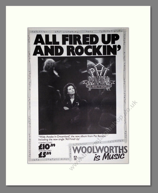 Pat Benatar - Wide Awake In Dreamland. Vintage Advert 1988 (ref AD63832)