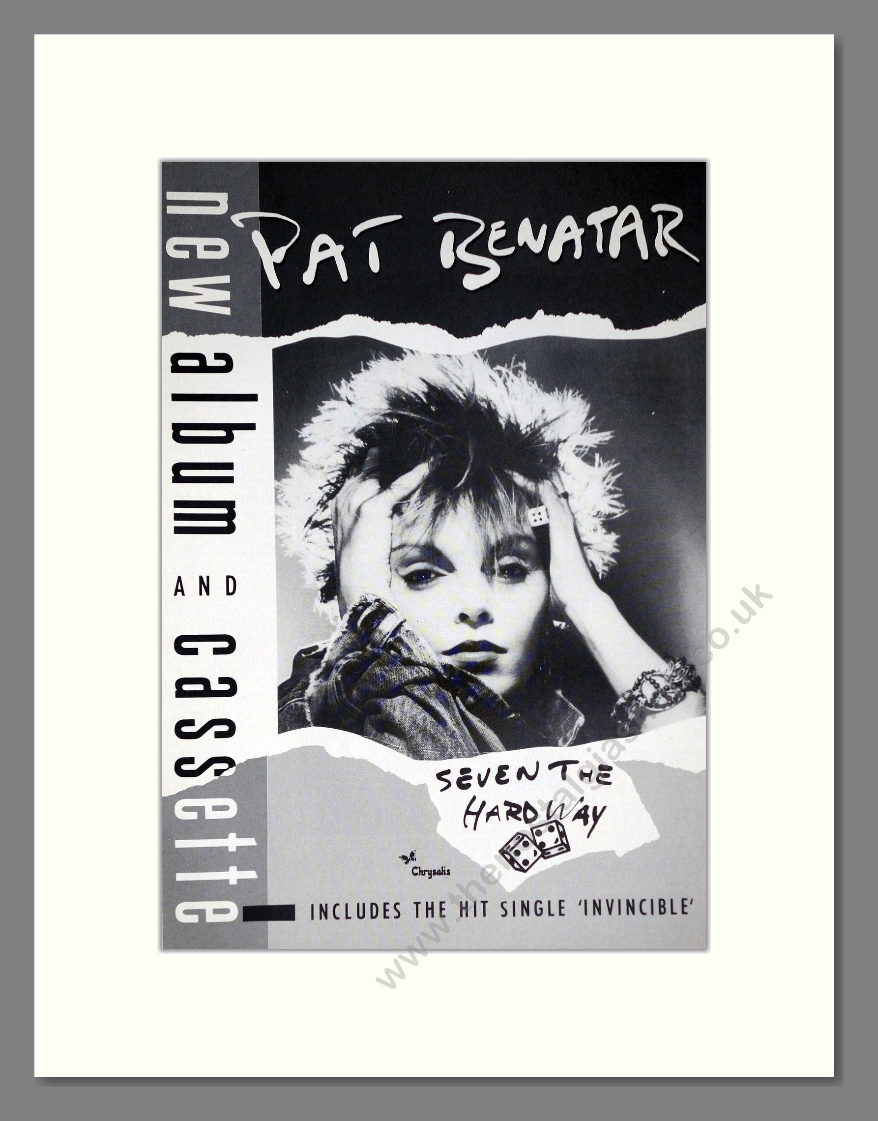 Pat Benatar - Seven The Hard Way. Vintage Advert 1985 (ref AD63837)